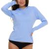 Champion Rash Guard for Women with Hood, Long Sleeve Hoodie Swim Shirts for Women, Quick Dry UPF 50+ SPF Sun & UV Protection(Light Blue)