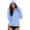 Champion Rash Guard for Women with Hood, Long Sleeve Hoodie Swim Shirts for Women, Quick Dry UPF 50+ SPF Sun & UV Protection(Light Blue)