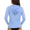 Champion Rash Guard for Women with Hood, Long Sleeve Hoodie Swim Shirts for Women, Quick Dry UPF 50+ SPF Sun & UV Protection(Light Blue)