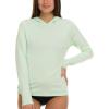 Champion Rash Guard for Women with Hood, Long Sleeve Hoodie Swim Shirts for Women, Quick Dry UPF 50+ SPF Sun & UV Protection(Lime)