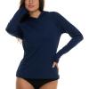 Champion Rash Guard for Women with Hood, Long Sleeve Hoodie Swim Shirts for Women, Quick Dry UPF 50+ SPF Sun & UV Protection(Navy)