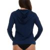 Champion Rash Guard for Women with Hood, Long Sleeve Hoodie Swim Shirts for Women, Quick Dry UPF 50+ SPF Sun & UV Protection(Navy)