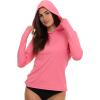 Champion Rash Guard for Women with Hood, Long Sleeve Hoodie Swim Shirts for Women, Quick Dry UPF 50+ SPF Sun & UV Protection(Pink)