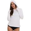 Champion Rash Guard for Women with Hood, Long Sleeve Hoodie Swim Shirts for Women, Quick Dry UPF 50+ SPF Sun & UV Protection(White)
