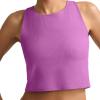 Champion Women’s Crop Top, Soft Touch, Moisture Wicking, Ribbed Cropped Top for Women(Our Favorite Fuchsia)