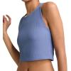 Champion Women’s Crop Top, Soft Touch, Moisture Wicking, Ribbed Cropped Top for Women(Sevenseas Blue)