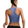 Champion Women’s Crop Top, Soft Touch, Moisture Wicking, Ribbed Cropped Top for Women(Sevenseas Blue)