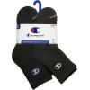 Champion Women’s Cushioned Quarter Socks (6-Pack)(High Quarter Black)
