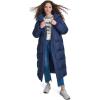 Champion Womens Extra Long Quilted Puffer Jacket With Hood(Navy)