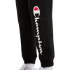 Champion Women’s Fleece Joggers, Standard Fit, Midweight, Script & C Logo, Available in Regular and Plus(Black – Classic Script Logo)