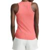 Champion Women’s Ribbed Tank Top, High Neck, C Logo(Ripe Papaya Red)