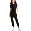 Champion Women’s Slim Ribbed Tee, Iconic C Patch(Black)