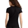 Champion Women’s Slim Ribbed Tee, Iconic C Patch(Black)