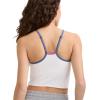 Champion Women’s Soft Touch Longline Cami, Shelf Bra, C Logo(White/Multi)