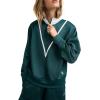 Champion Women’s Yearbook 1/4 Zip Pullover(Emerald Allure/White)
