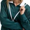 Champion Women’s Yearbook 1/4 Zip Pullover(Emerald Allure/White)