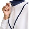 Champion Women’s Yearbook 1/4 Zip Pullover(White/Sailaway Navy)