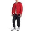 Champion mens Logo Striped-trim Varsity Jacket(Chili Pepper)