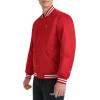 Champion mens Logo Striped-trim Varsity Jacket(Chili Pepper)