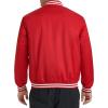 Champion mens Logo Striped-trim Varsity Jacket(Chili Pepper)