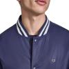 Champion mens Logo Striped-trim Varsity Jacket(Peacoat)