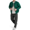Champion mens Logo Striped-trim Varsity Jacket(Rain Forest)