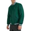 Champion mens Logo Striped-trim Varsity Jacket(Rain Forest)