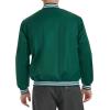 Champion mens Logo Striped-trim Varsity Jacket(Rain Forest)