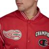 Champion mens Patch Varsity Bomber Jacket(Chili Pepper)