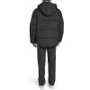 Champion mens Quilted Full-zip Hooded Puffer Jacket(Black Patch Pocket)