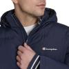 Champion mens Quilted Full-zip Hooded Puffer Jacket(Peacoat Patch Pocket)