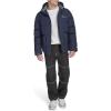 Champion mens Quilted Full-zip Hooded Puffer Jacket(Peacoat Patch Pocket)