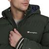 Champion mens Quilted Full-zip Hooded Puffer Jacket(Spruce Patch Pocket)