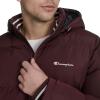Champion mens Quilted Full-zip Hooded Puffer Jacket(Wine Patch Pocket)
