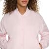 Champion womens Cropped Varsity Bomber Jacket(Light Pink)