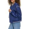 Champion womens Cropped Varsity Bomber Jacket(Medieval Blue)