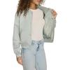 Champion womens Cropped Varsity Bomber Jacket(Sage)