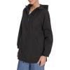 Champion womens Hooded Cinch Waist Rain Jacket(Black)