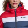 Champion womens Quilted Coat Packable Puffer Jacket With Hood(Red/Navy Combo)