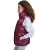 Champion womens Satin Quilted Puffer Vest With Stand Collar(Dark Pink)