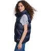 Champion womens Satin Quilted Puffer Vest With Stand Collar(Navy)