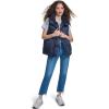 Champion womens Satin Quilted Puffer Vest With Stand Collar(Navy)
