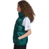 Champion womens Satin Quilted Puffer Vest With Stand Collar(Rainforest)