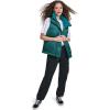 Champion womens Satin Quilted Puffer Vest With Stand Collar(Rainforest)