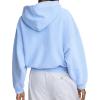 Champion womens Zip-up Hoodie, Vintage Wash, Running Women C Logo(Pewter Blue)