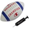 Champion Blitz Football, All-Weather Football, Enhanced Grip, Durable Rubber Cover and Molded Laces, for Outdoor Sports & Training, Includes 6 Ball Pump(White/Surf the Web/Tango Red)
