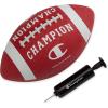 Champion Blitz Football, All-Weather Football, Enhanced Grip, Durable Rubber Cover and Molded Laces, for Outdoor Sports & Training, Includes 6 Ball Pump(Tango Red/White)