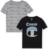 Champion Boys 2 Pack Short Sleeve Tee Shirt for Kids(Black)
