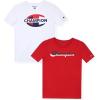 Champion Boys 2 Pack Short Sleeve Tee Shirt for Kids(Bright White)