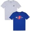 Champion Boys 2 Pack Short Sleeve Tee Shirt for Kids(Gray Heather)